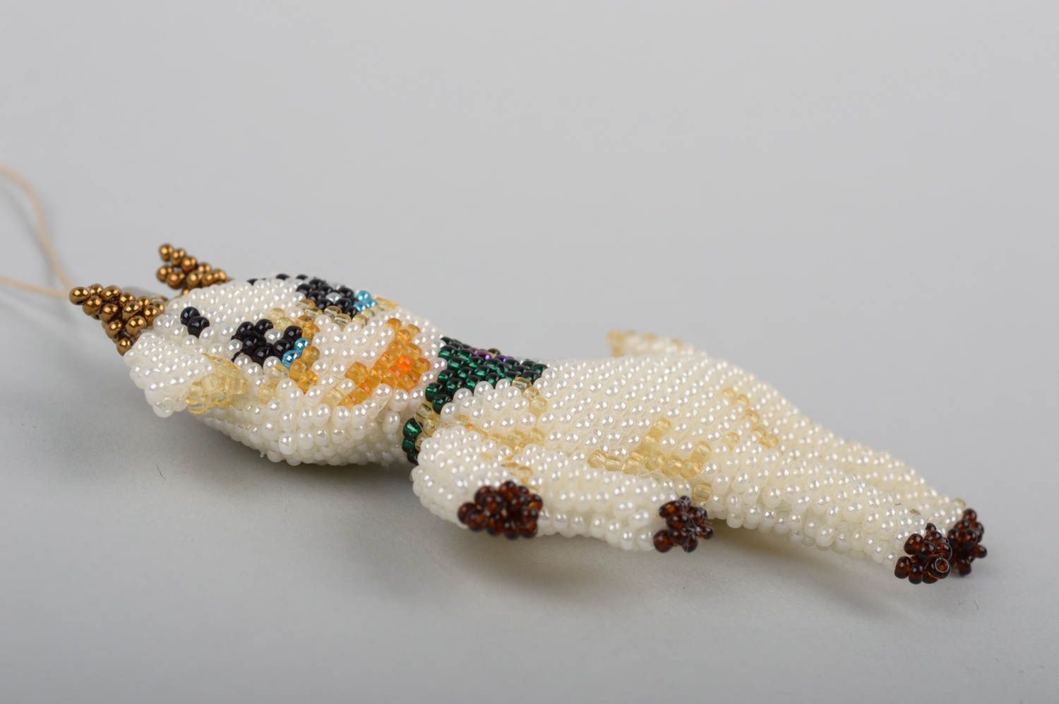 Handmade Tier Schlüsselanhänger Schmuck aus Rocailles Designer Accessoire foto 3