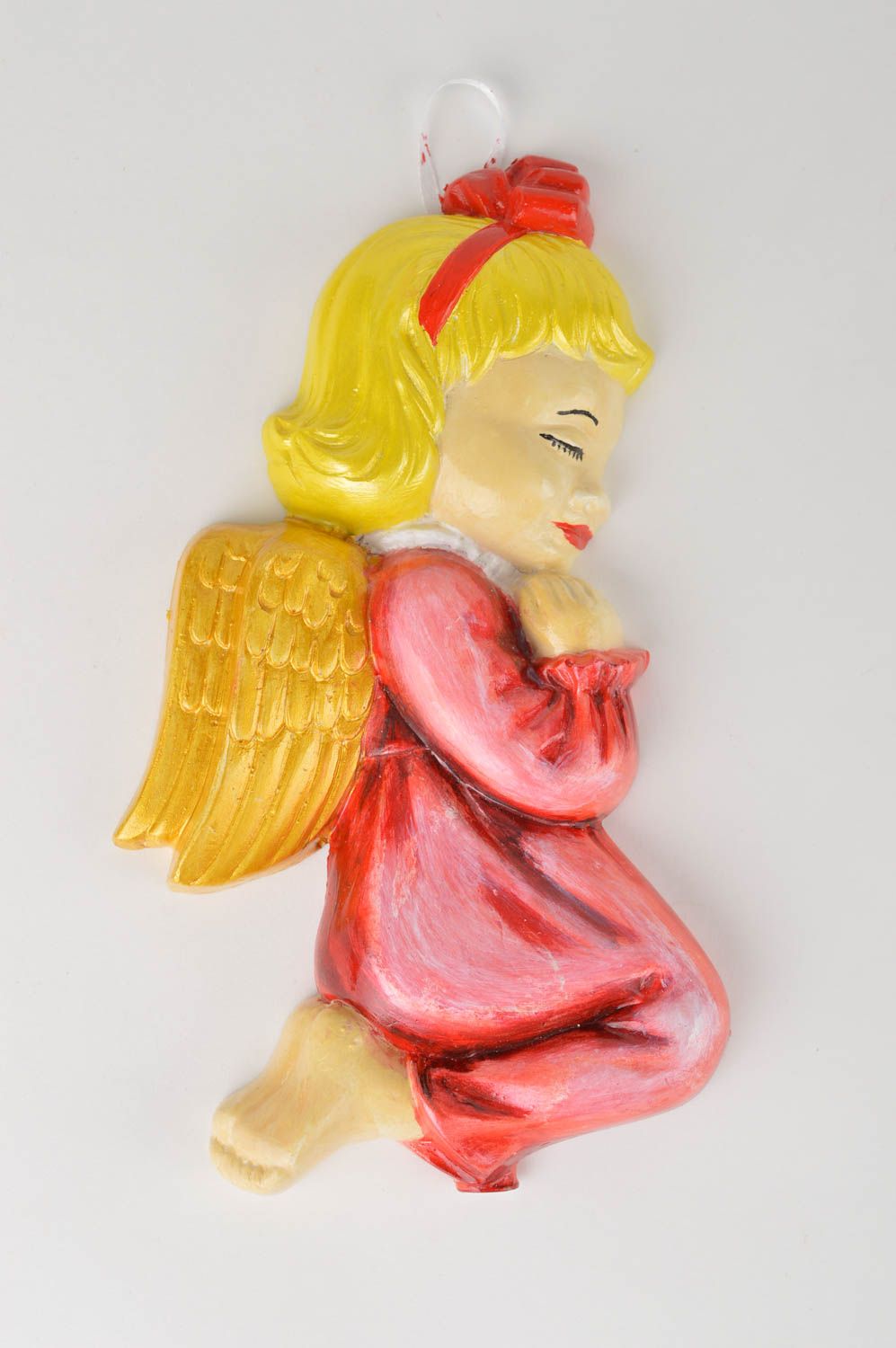 Figura de yeso artesanal decoración de hogar colgante decorativo Niña ángel  foto 3