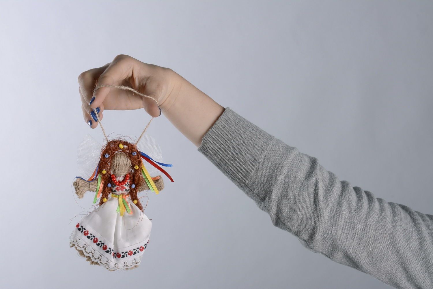 Bambola etnica fatta a mano bambola di stoffa talismano per la fortuna  foto 2