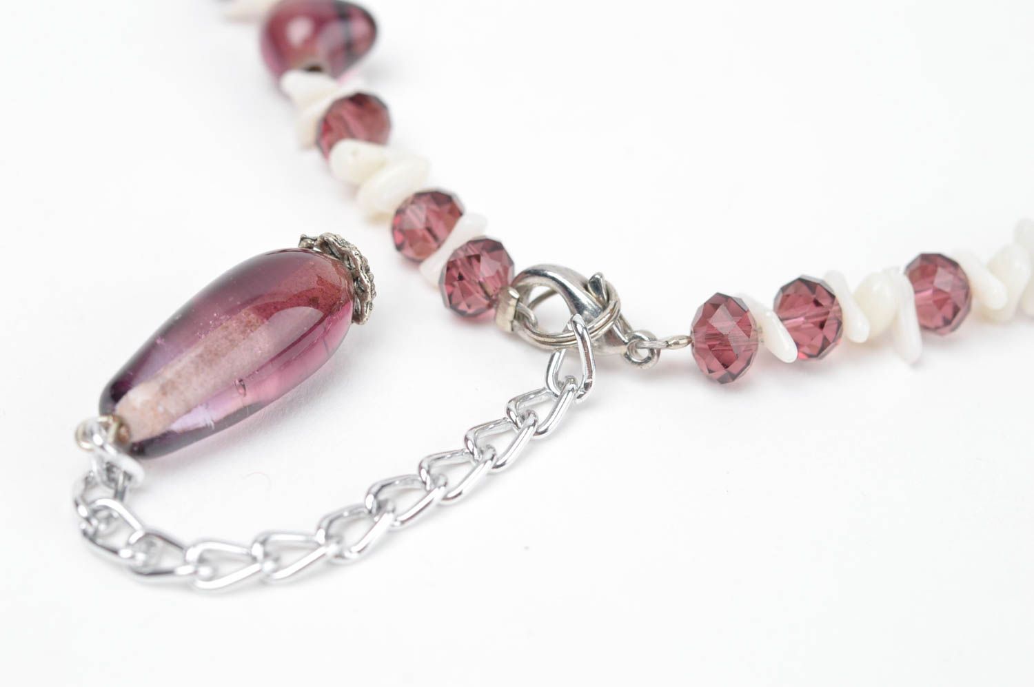 Beautiful handmade glass bead necklace beadwork ideas accessories for girls photo 3