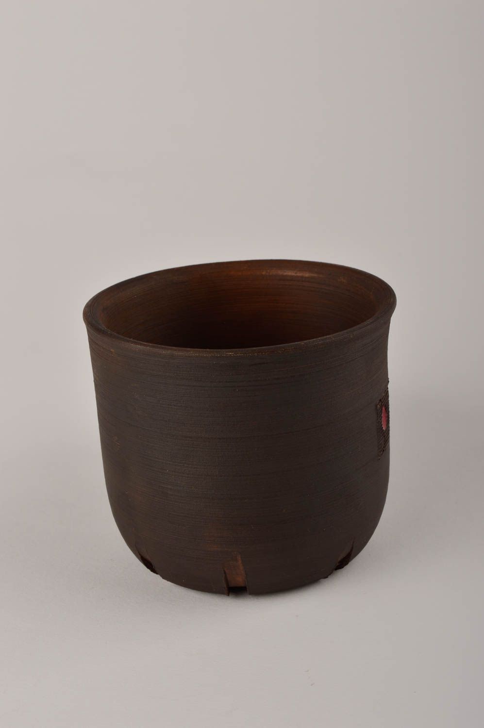 Кофейная чашка ручной работы кофейная посуда глиняная чашка коричневая темная фото 4