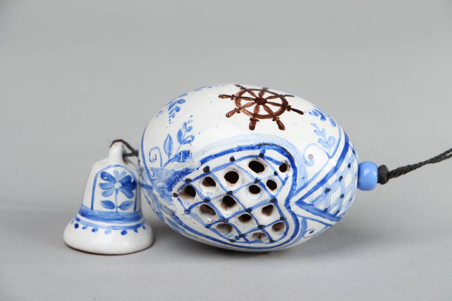 Suspension décorative œuf en céramique faite main photo 2