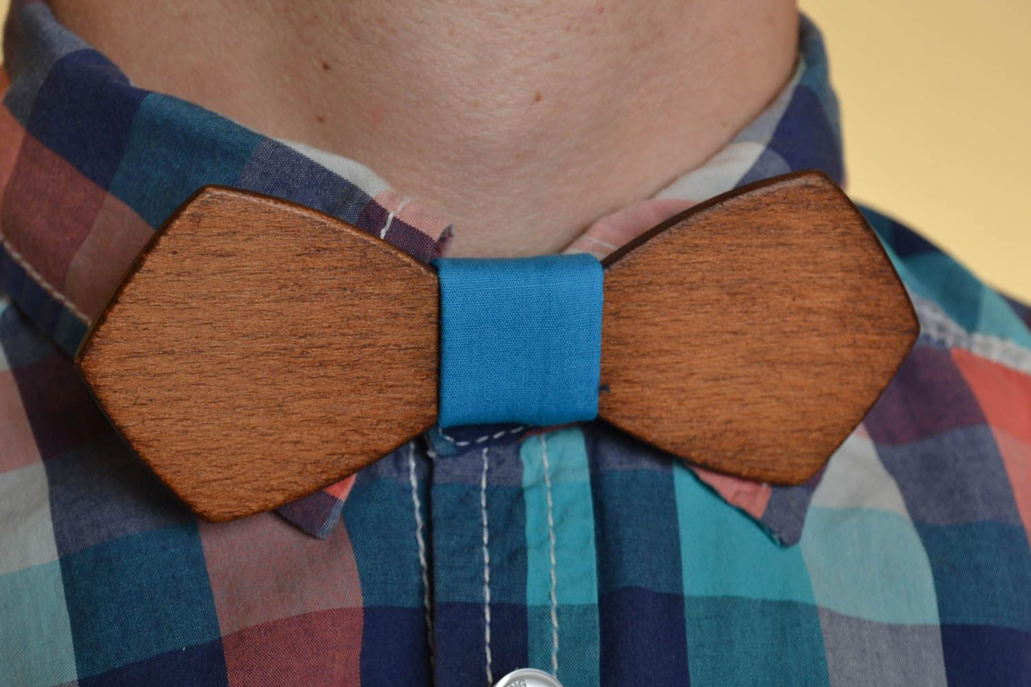 Beautiful handmade designer wooden bow tie unusual gift for men photo 1