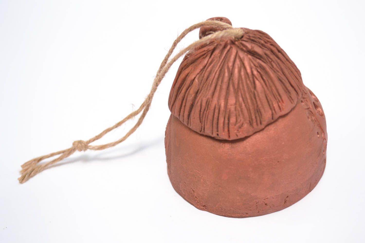 Колокольчик из глины ручной работы керамический колокольчик глиняный сувенир дом фото 2