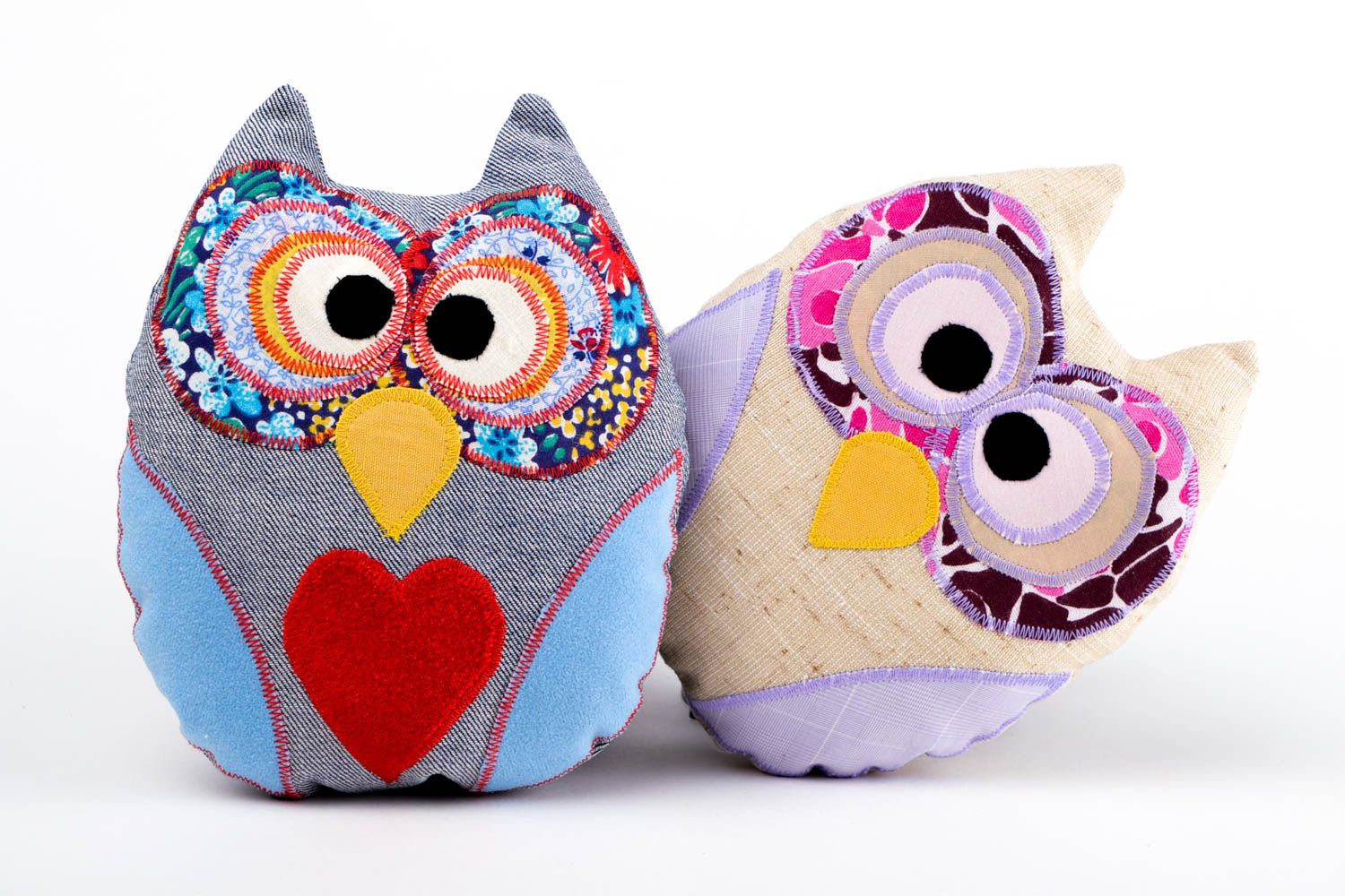 Handmade designer owl toys 2 cute soft toys for kids stylish textile toys photo 3