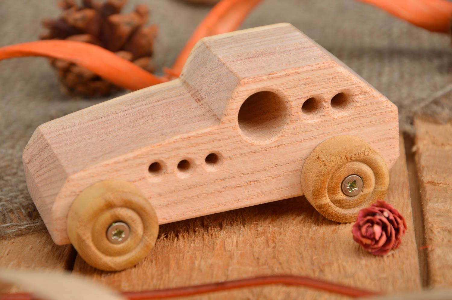 Eco friendly handmade designer children's wooden toy car for boys photo 1