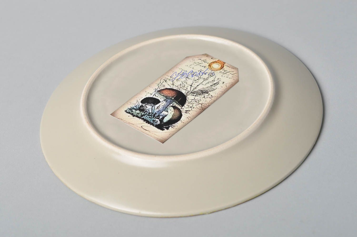 Подарочная тарелка ручной работы декоративная тарелка раки красивая тарелка фото 3