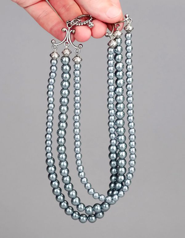 Ceramic pearl necklace, handmade photo 5