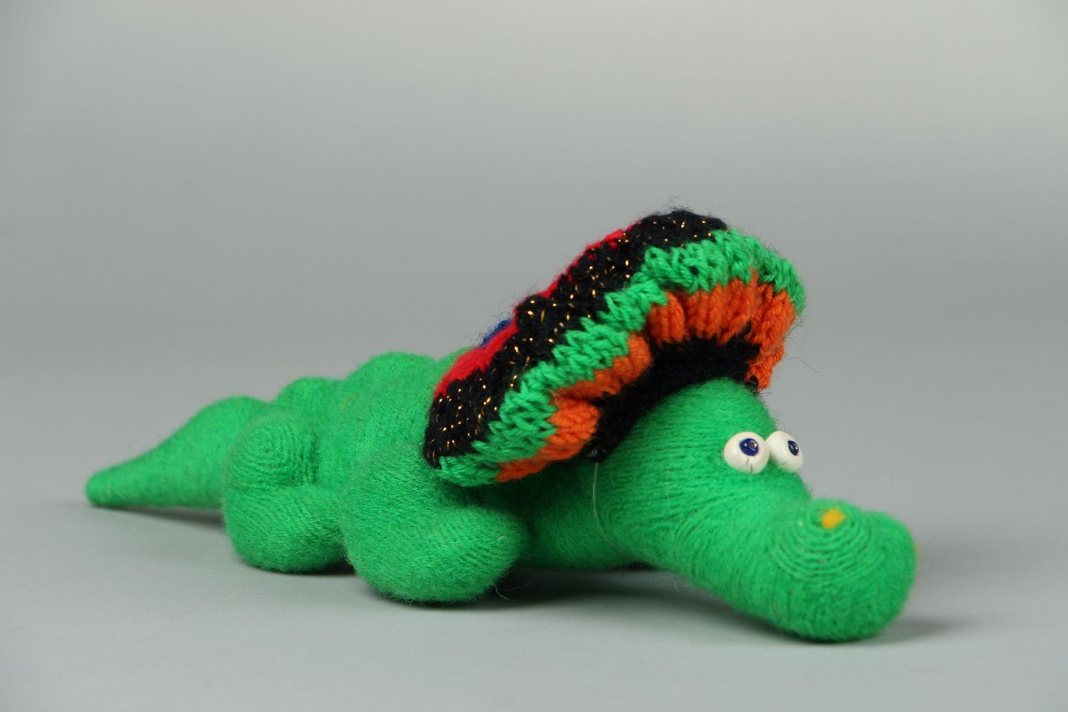 Soft toy made of wool Crocodile photo 2