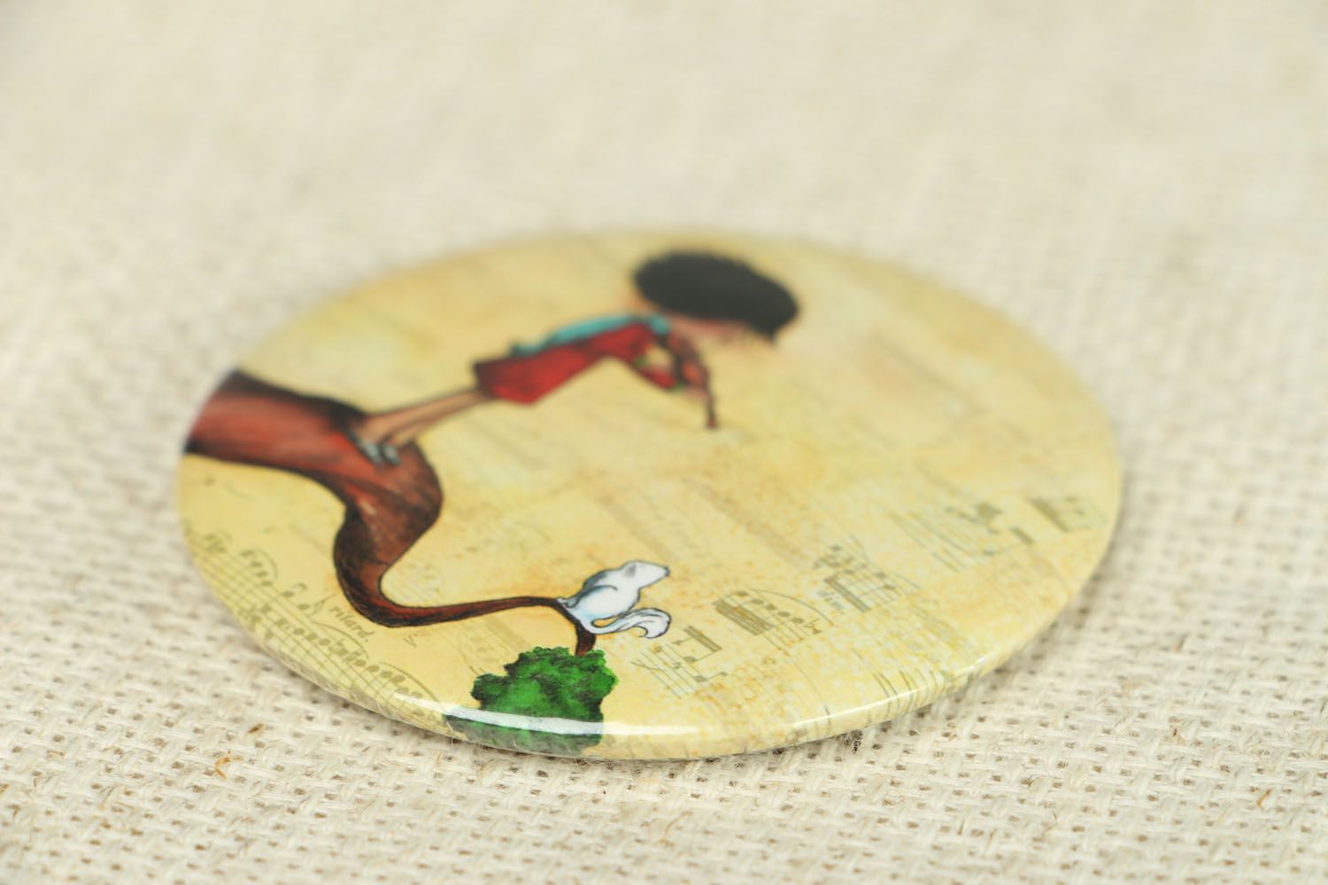 Pocket mirror with the image of violinist photo 2