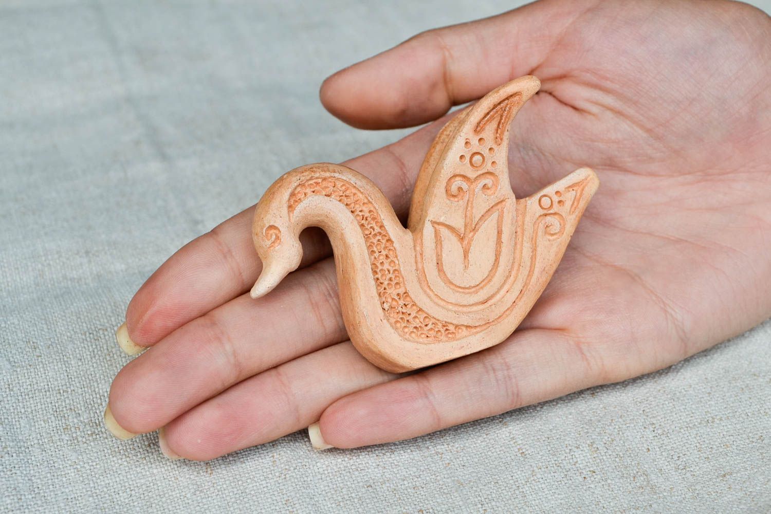 Handmade Ocarina Instrument Flöte aus Ton Musikinstrument für Kind Schwan Figur foto 2