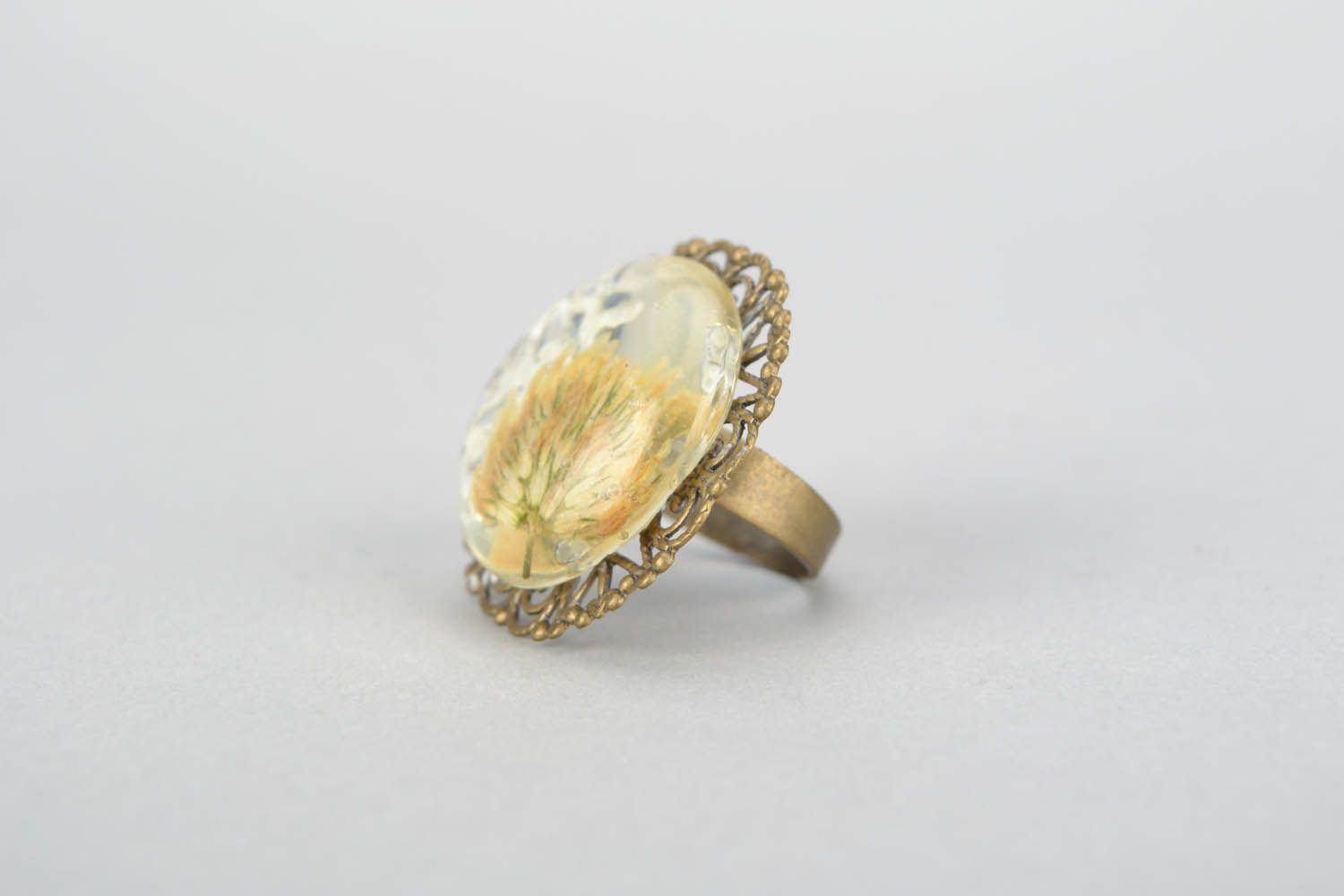 Ring with a dried flower photo 3