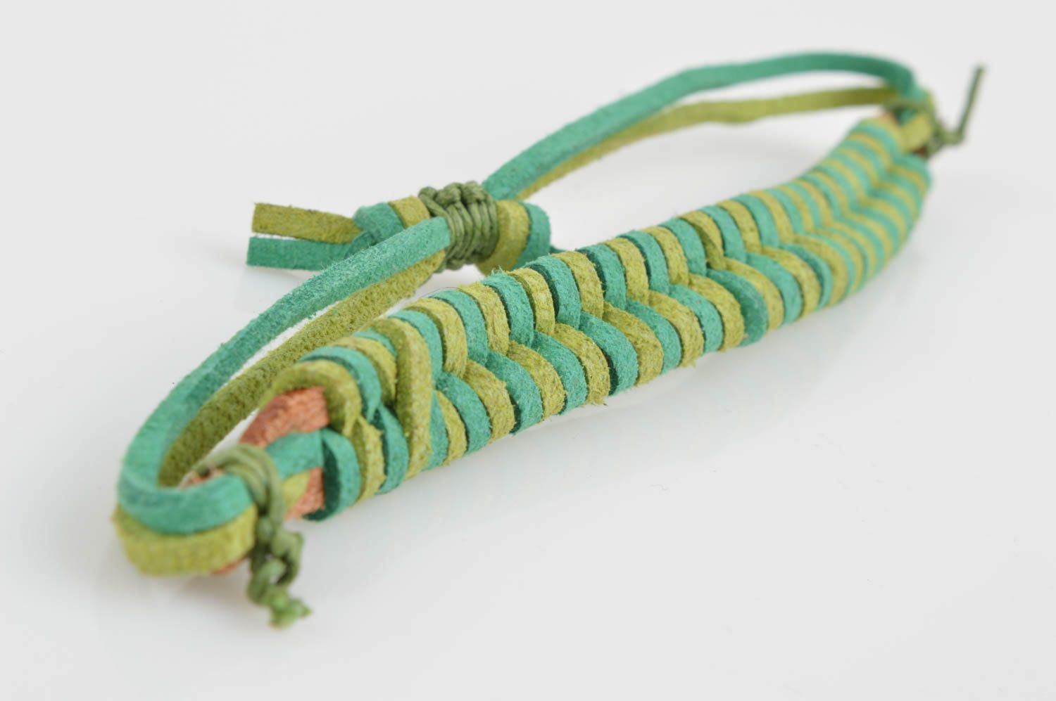 Handmade gelb grünes Leder Armband Designer Schmuck Accessoires für Frauen eng foto 3