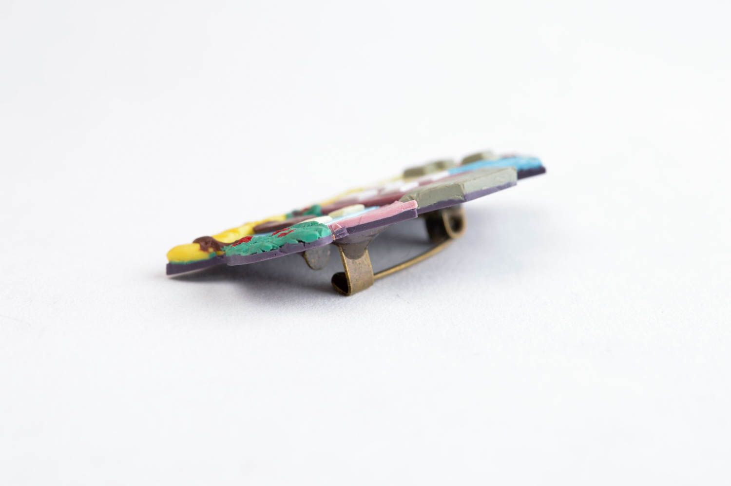 Cute handmade plastic brooch pin unusual brooch jewelry polymer clay ideas photo 3