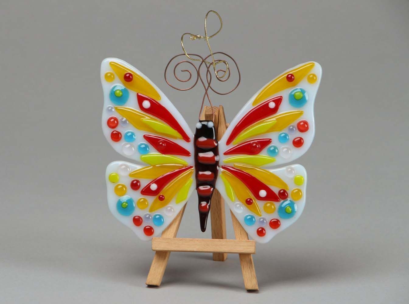 Fusing glass pendant Butterfly photo 1