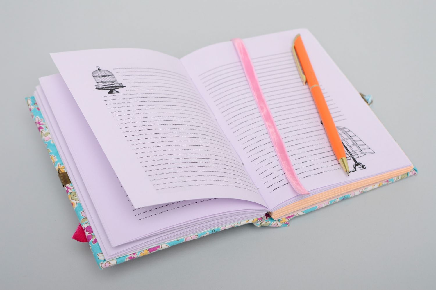 Bright notebook with soft fabric cover photo 3