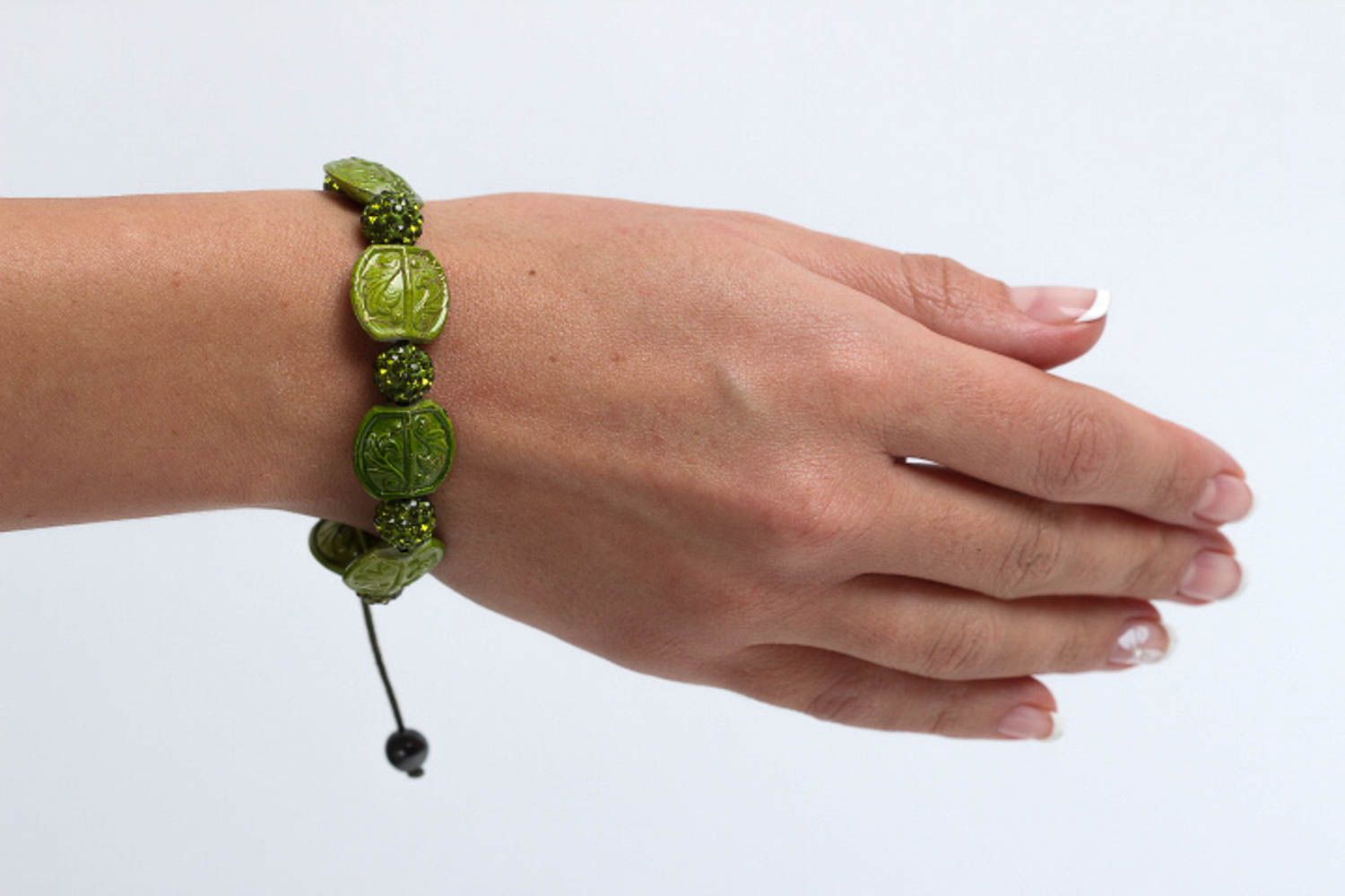 Geflochtenes Armband handmade grünes Armband Frauen Schmuck für Frauen schön foto 5
