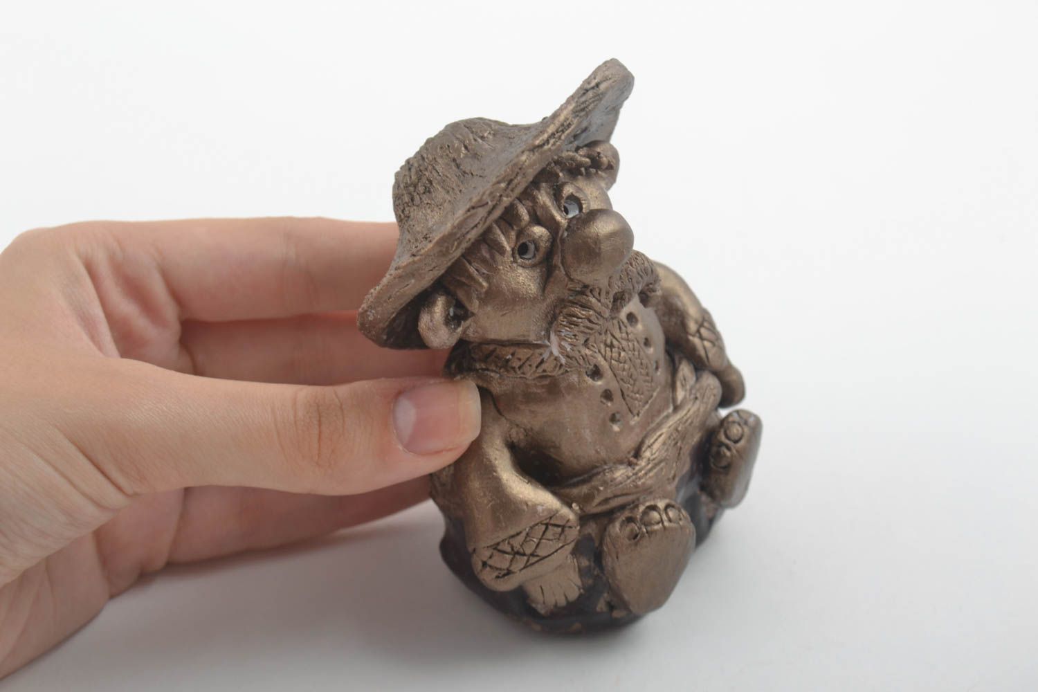 Unusual homemade ceramic figurine handmade statuette miniature sculpture photo 5