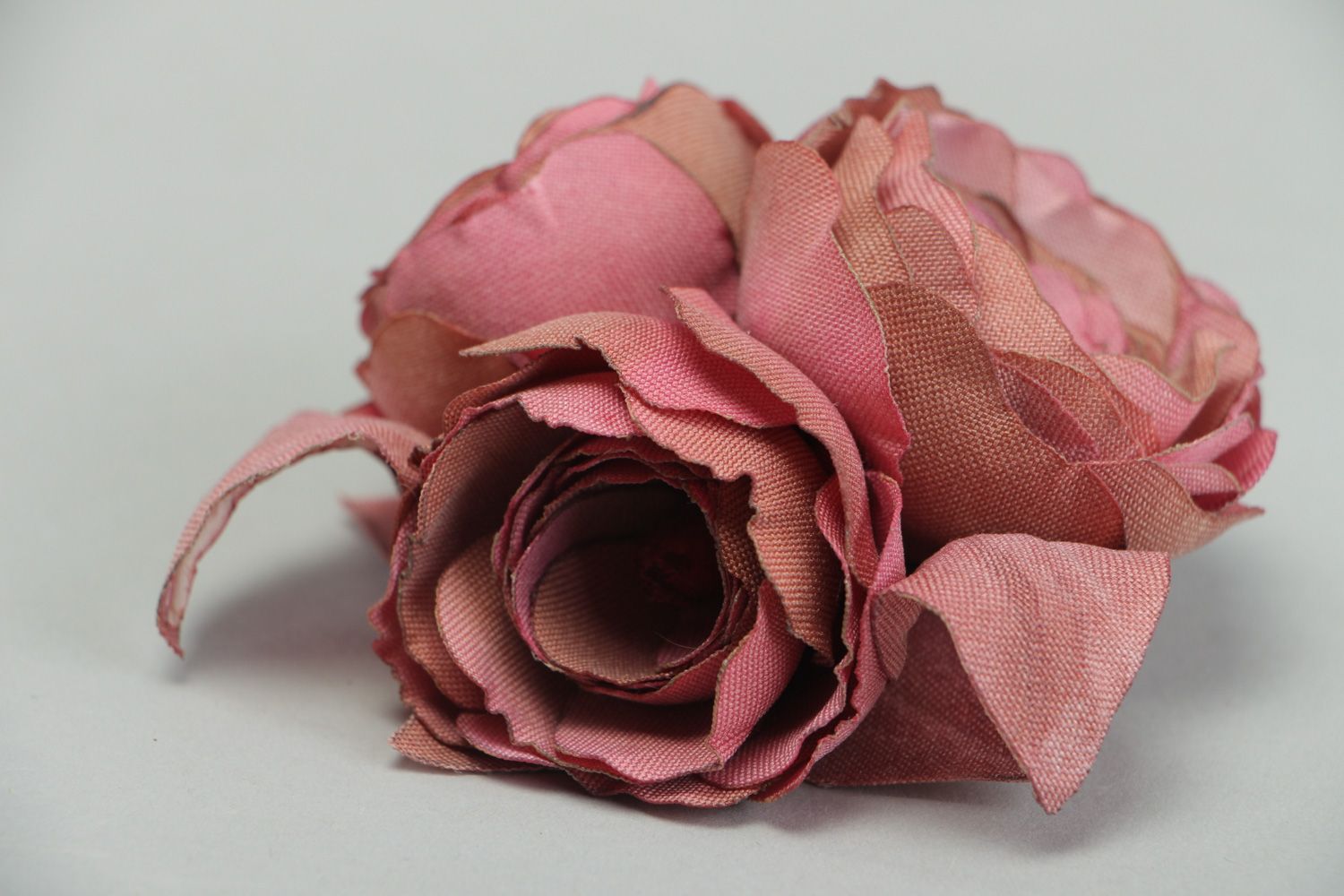 Handmade volume designer fabric flower brooch  photo 2