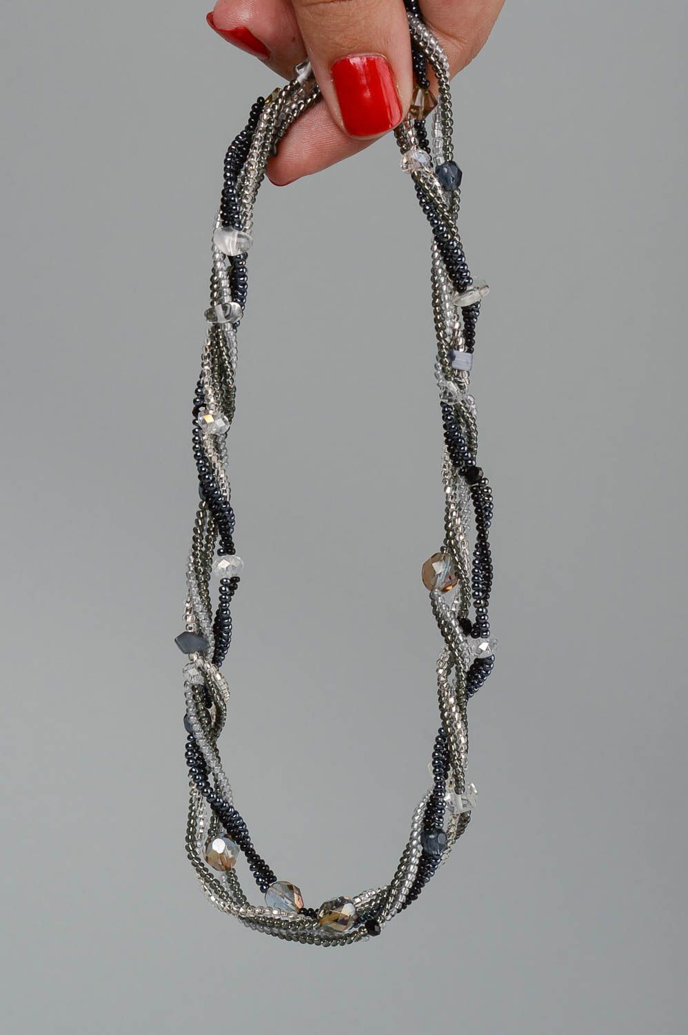 Колье из бисера украшение ручной работы ожерелье из бисера интересное стильное фото 5