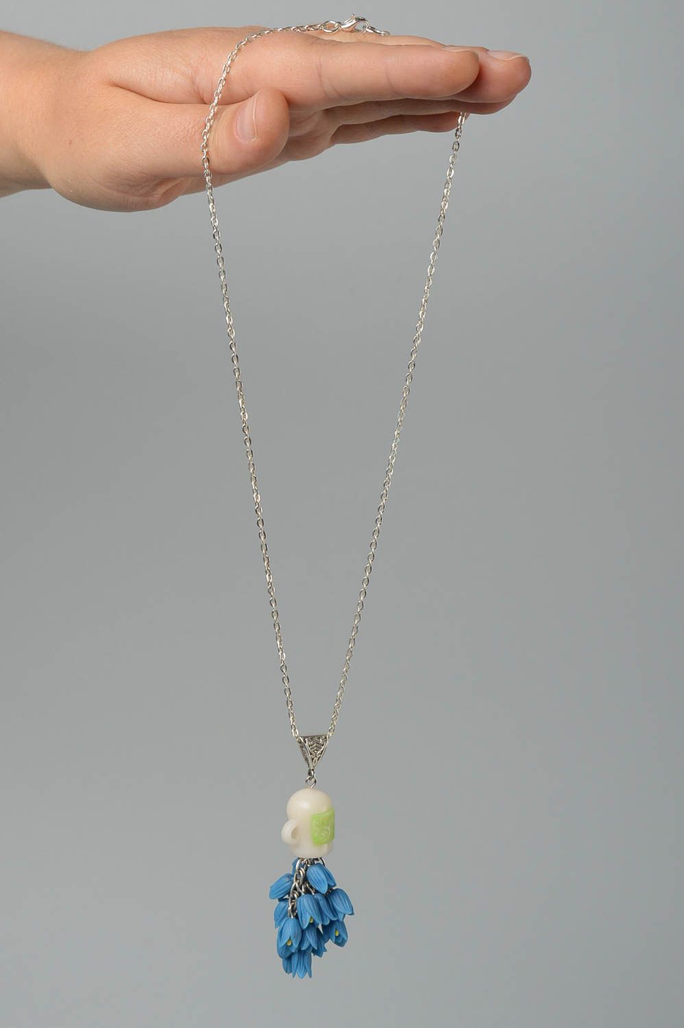 Flower pendant handmade jewelry polymer clay pendant plastic jewelry for women photo 5