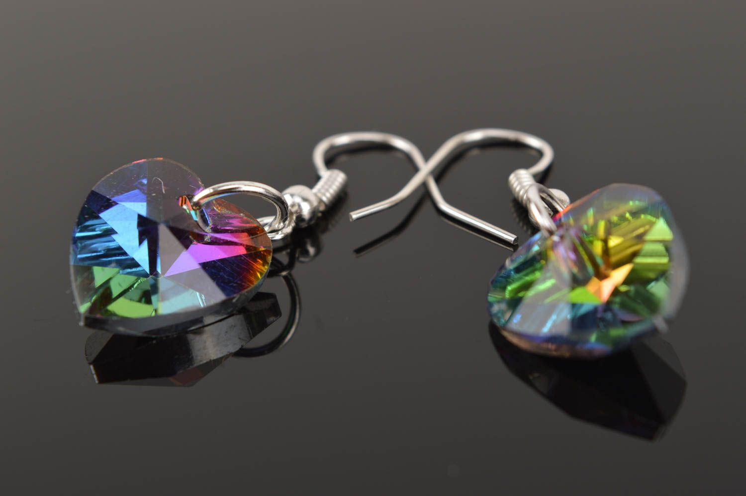 Handmade Ohrringe aus Glas Ohrringe Herz Modeschmuck Ohrhänger originell foto 3