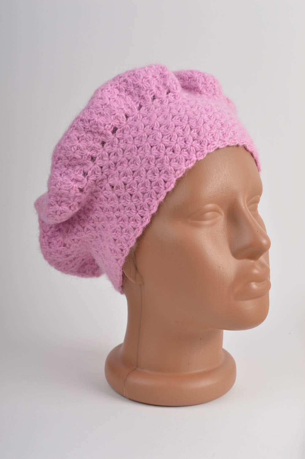 Handmade beret designer beret crocheted beret warm beret gift for girl photo 2