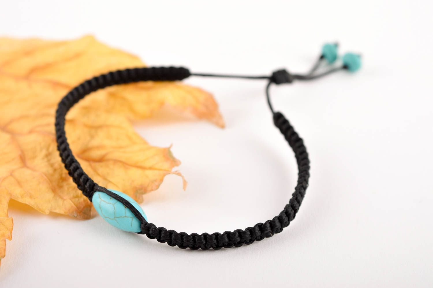 Stylish handmade gemstone bracelet textile bracelet woven wrist bracelet photo 1