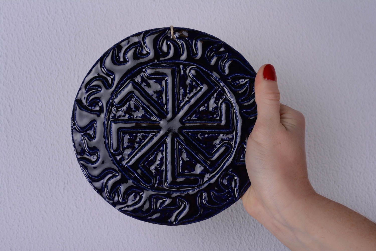 Pingente talismã de interior de cerâmica Kolyada coberto com esmalte foto 4