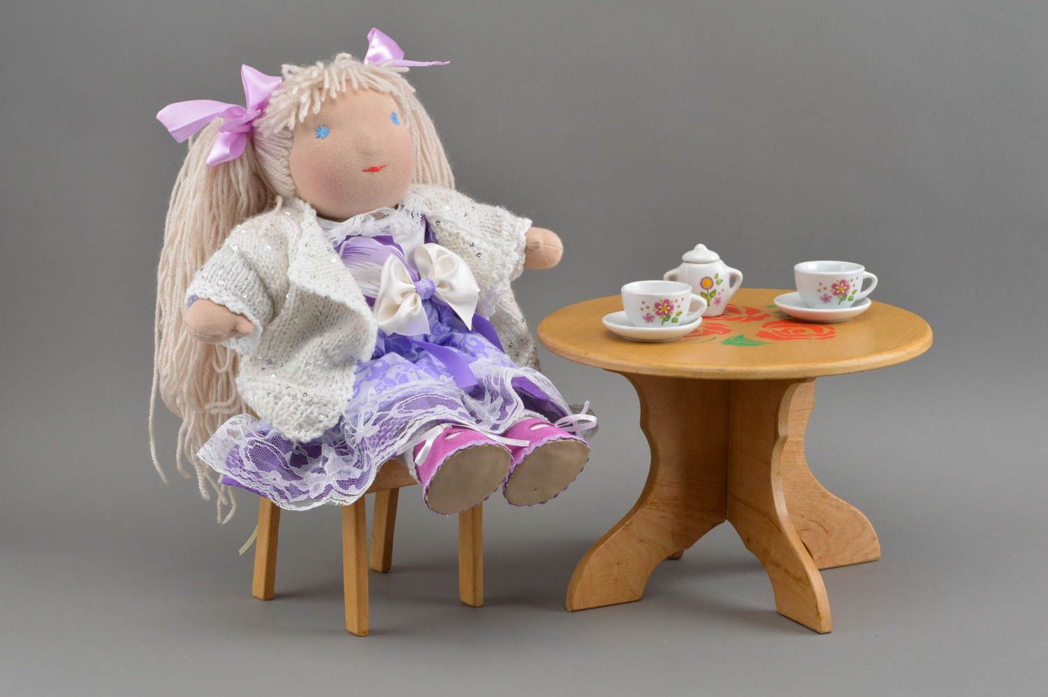 Handmade soft doll nursery decor ideas fabric stuffed toy for children photo 1