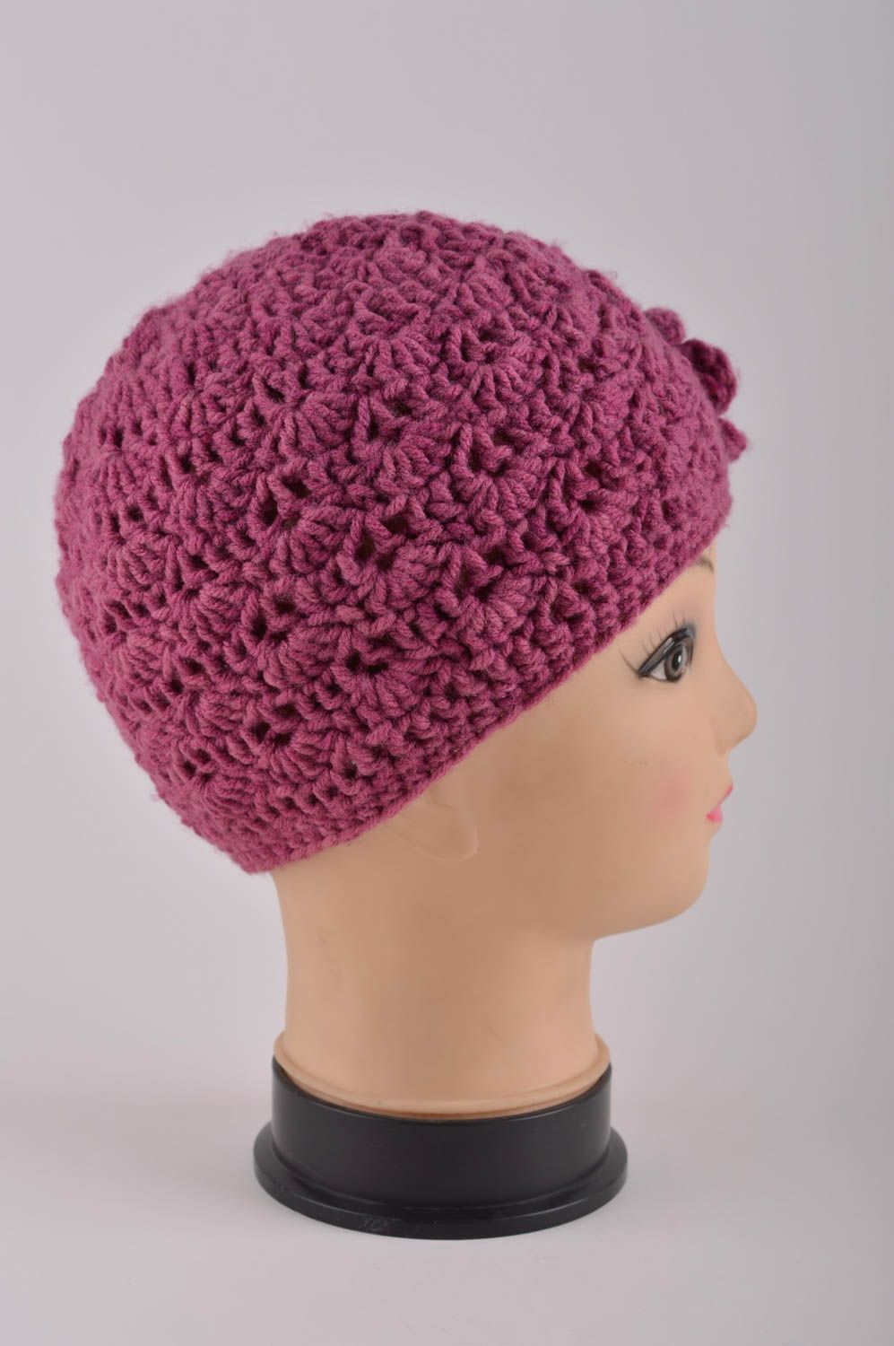 Bonnet tricoté fait main Chapeau hiver en laine Vêtement pour femme original photo 4