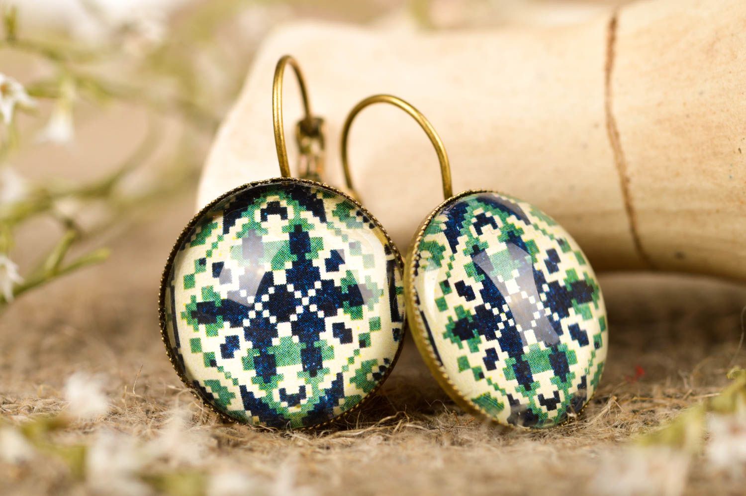 Handmade unusual earrings metal cute jewelry stylish designer accessories photo 1