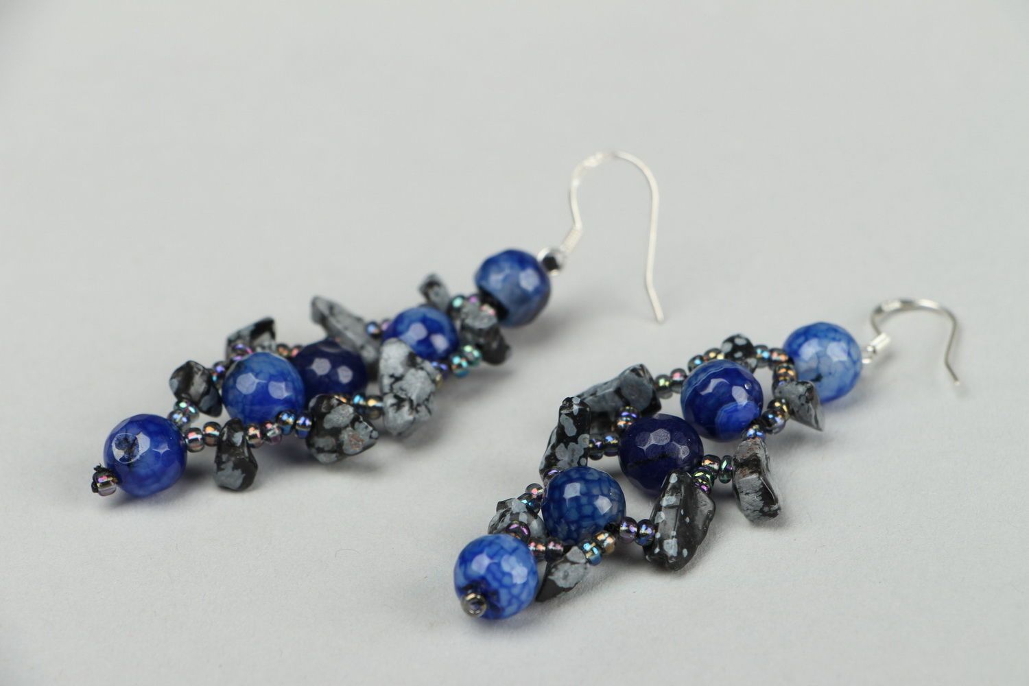 Long earrings made ​​of lapis lazuli photo 1