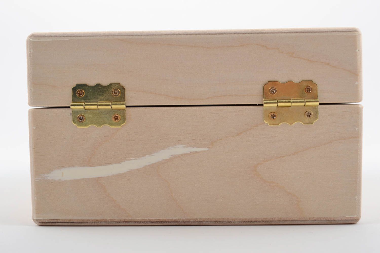 Boîte en bois brut faite main originale à décorer et serviettage avec poignée photo 3