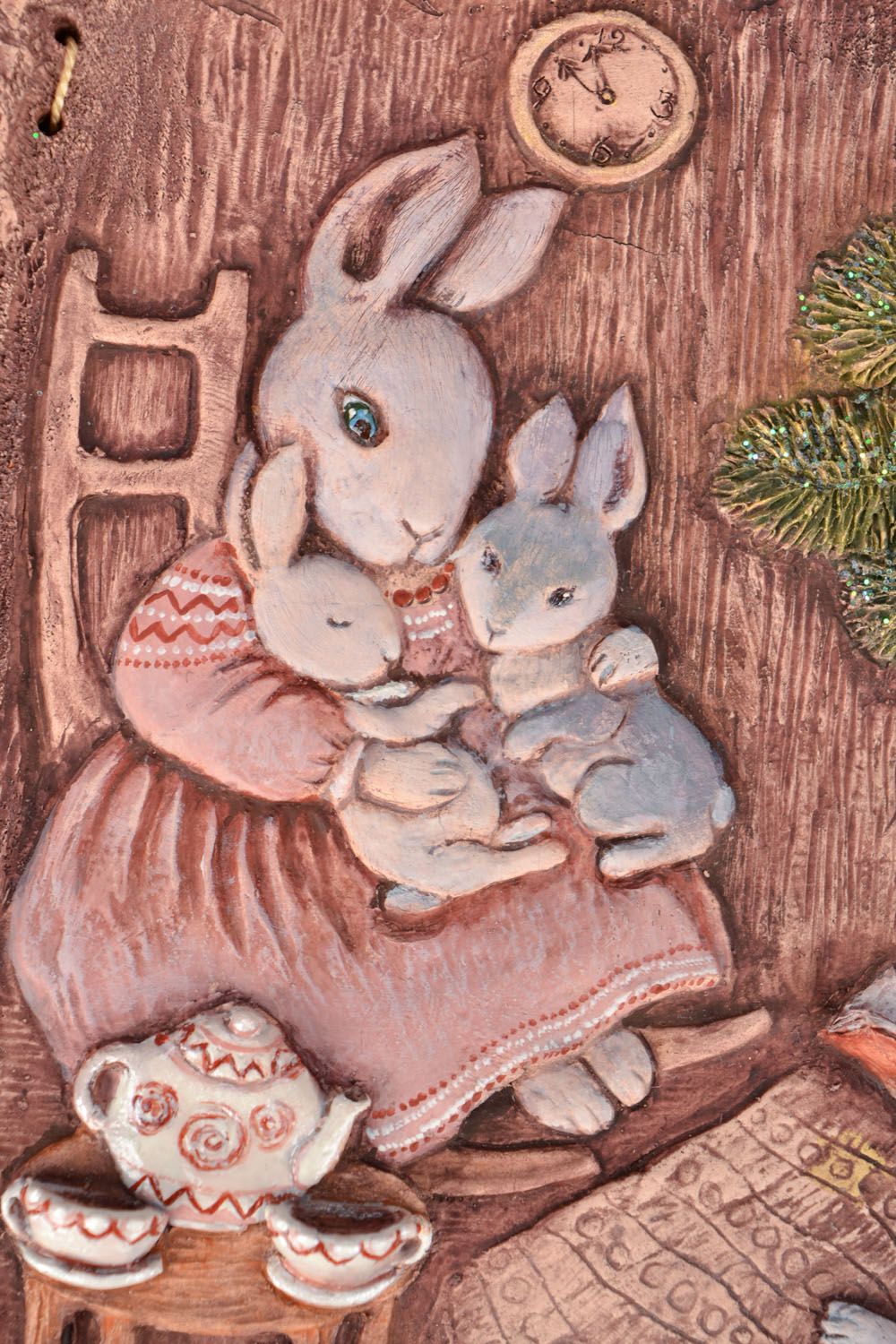 Homemade ceramic panel Christmas for Rabbits photo 3