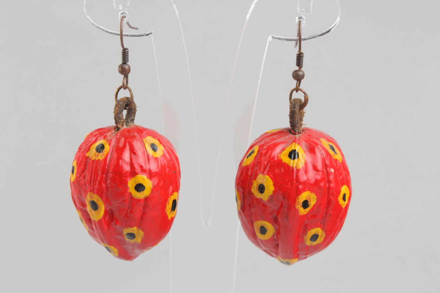 Handmade earrings Nuts photo 5
