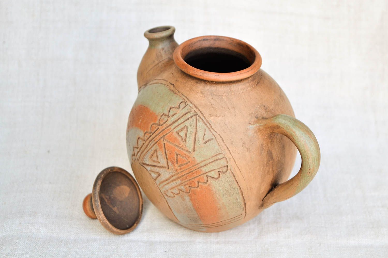Handmade ceramic teapot clay teapot eco friendly tableware kitchen pottery photo 5