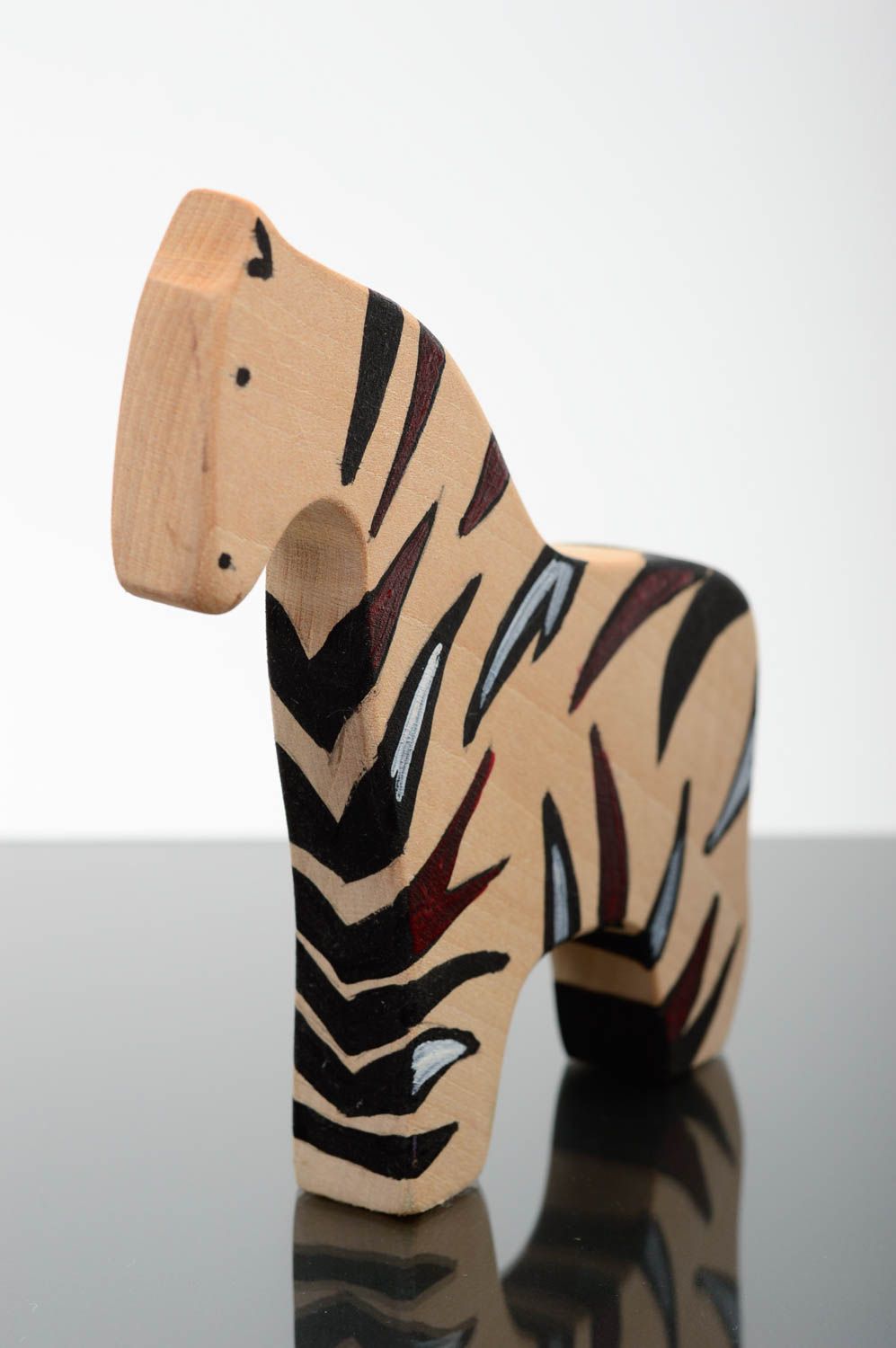 Handmade Zebra Spielzeug Geschenk für Kinder Holz Figur umweltfreudlich foto 2