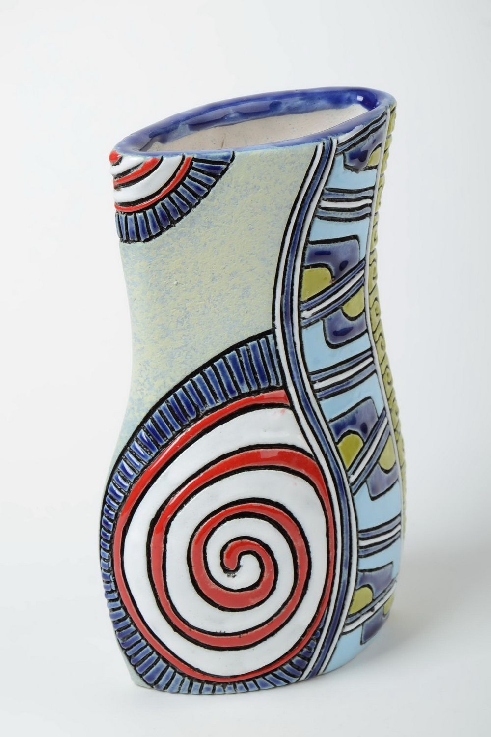 10 inches 60 oz olive color ceramic vase décor 60 oz, 2 lb photo 2