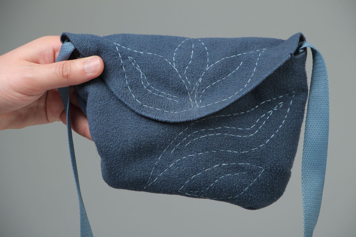 Handmade fabric bag made of fleece photo 4