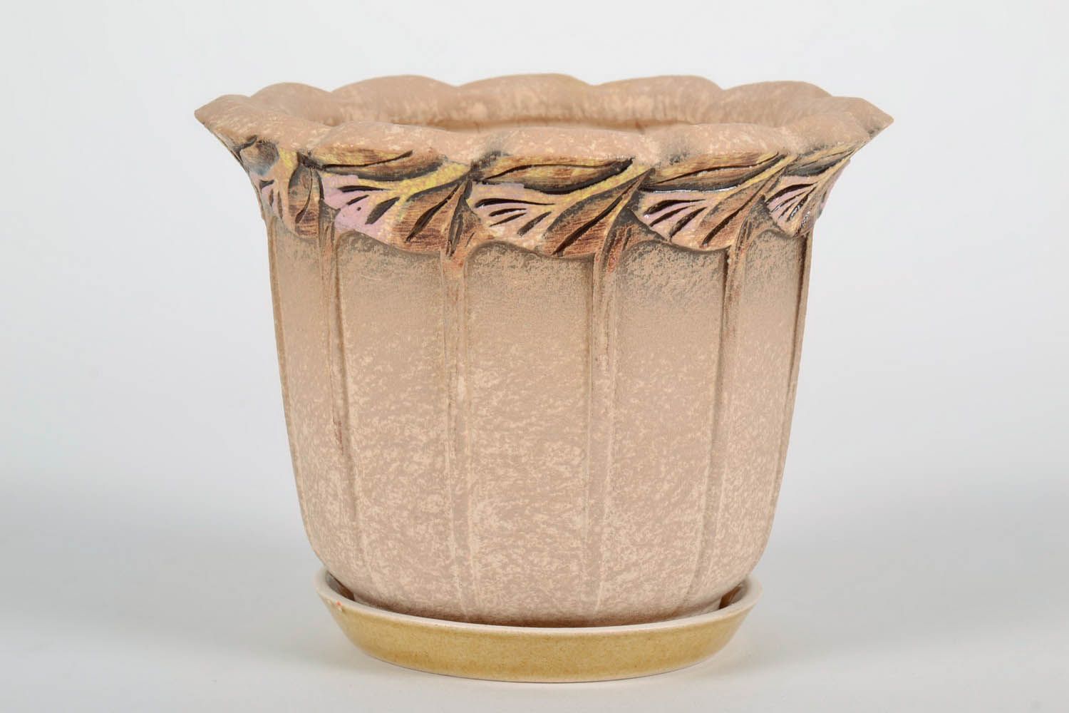 Handmade ceramic flower pot unusual home decor designer clay flower pot  photo 1