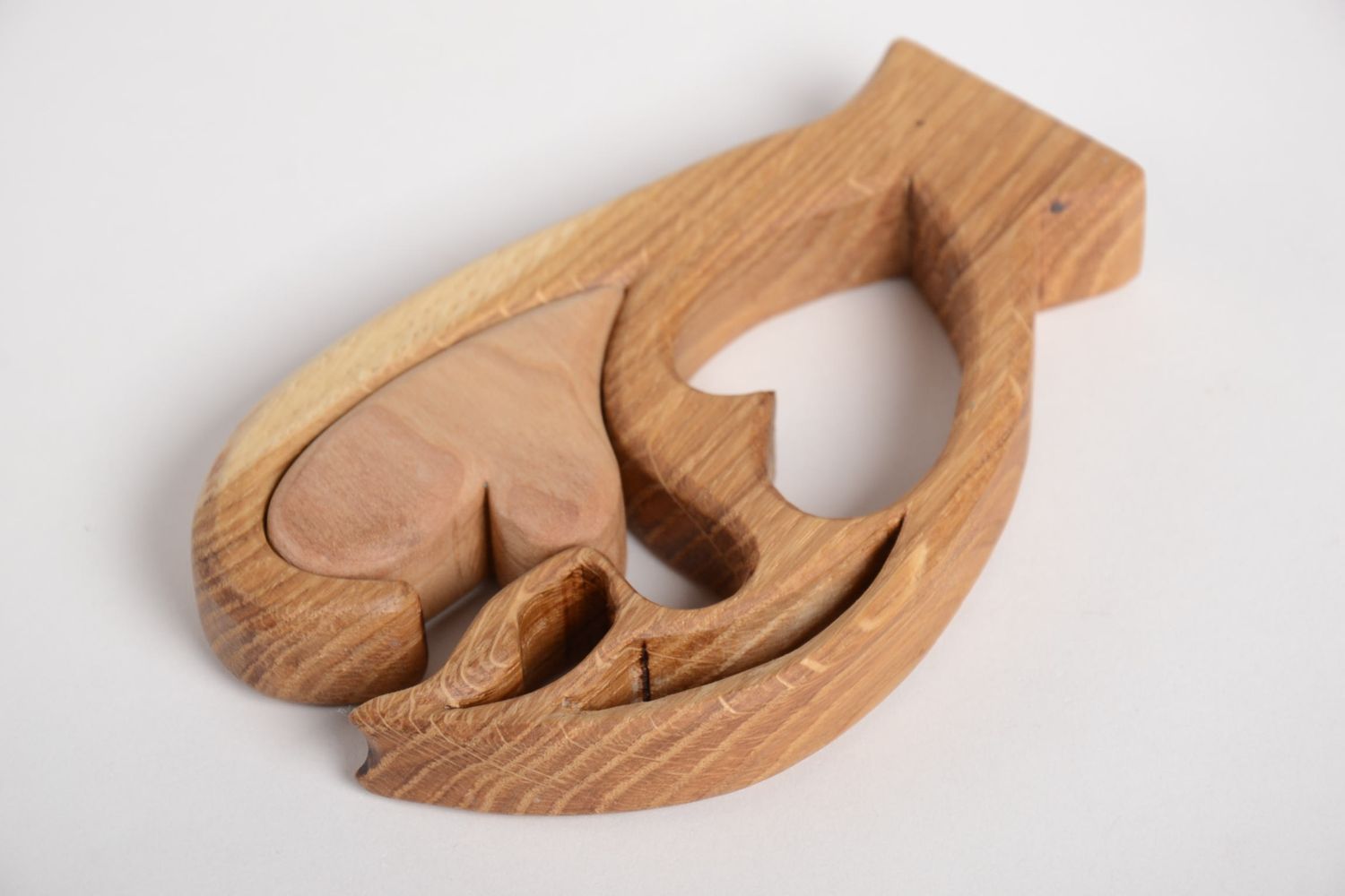 Figura de madera hecha a mano objeto de decoración souvenir original corazón foto 5