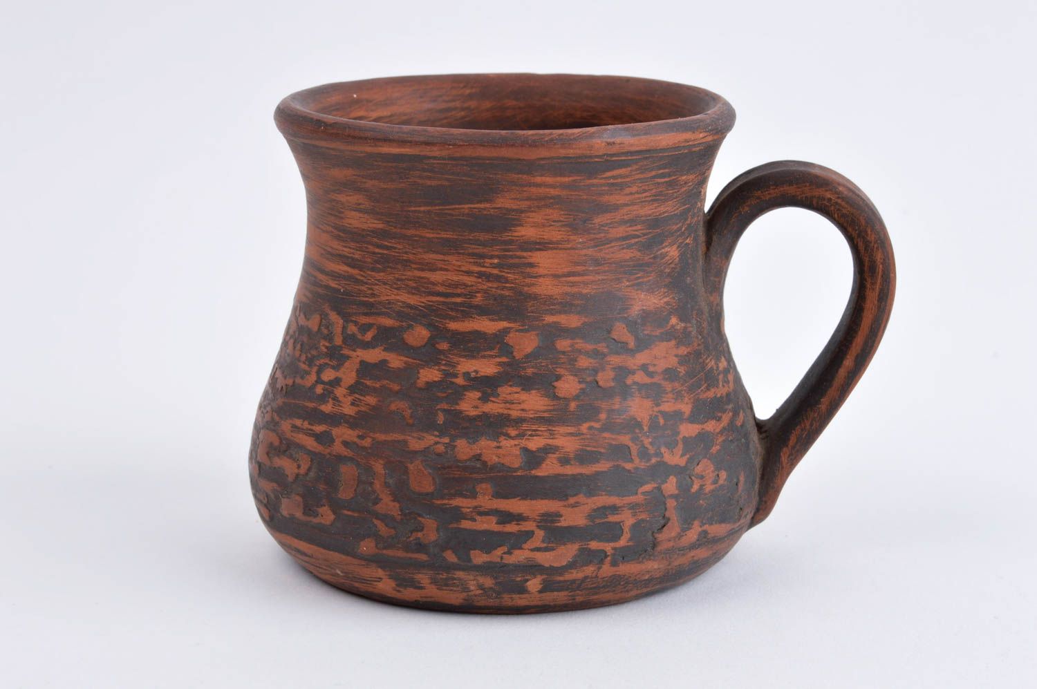 Handmade pitcher shape ceramic drinking cup with handle  photo 2