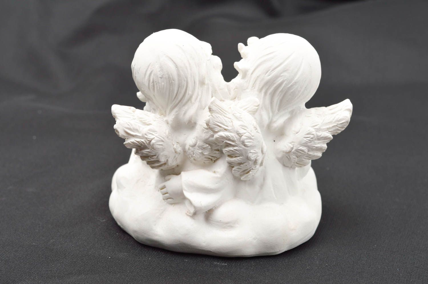 Декор для дома ручной работы статуэтка из гипса Два ангелочка элемент декора фото 3