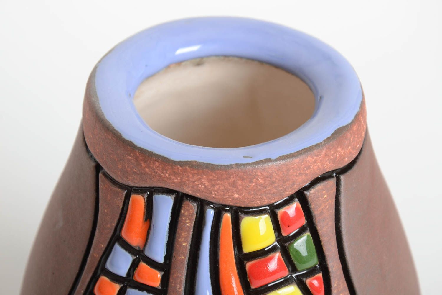 Сувенир ручной работы керамическая ваза для цветов декор интерьера воображение фото 3