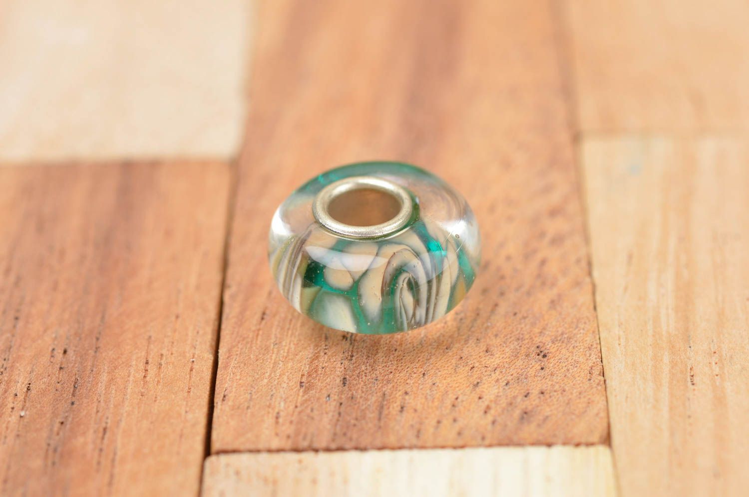 Cuenta artesanal de cristal verde souvenir original fornitura para manualidades foto 2