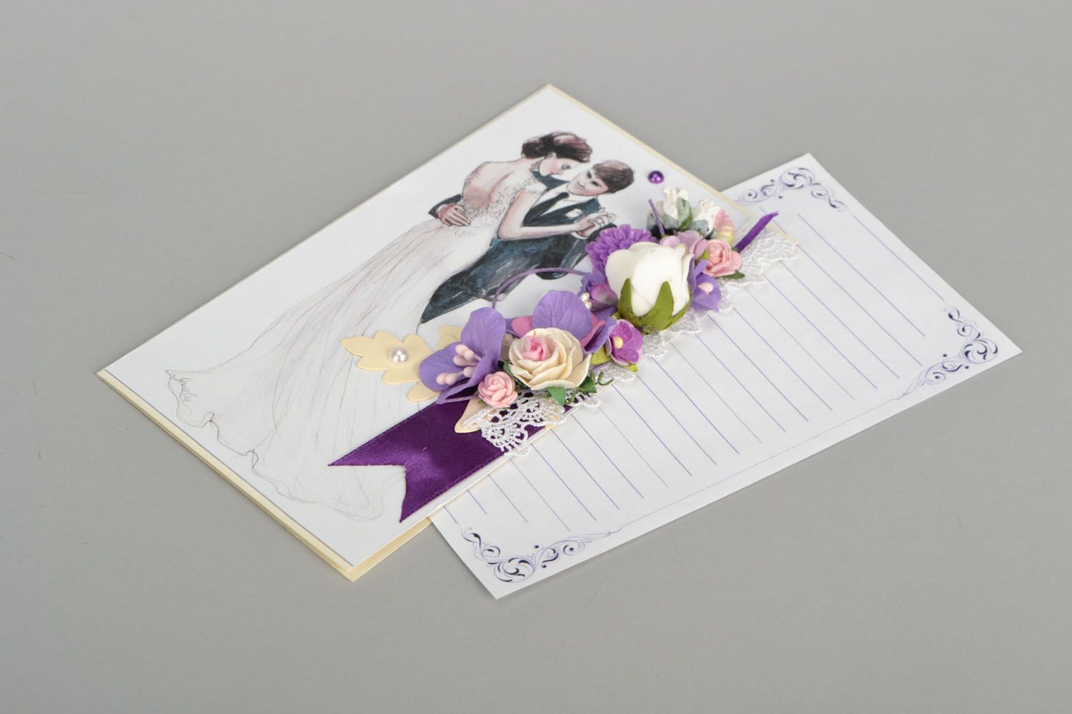 Designer postcard with flowers photo 3