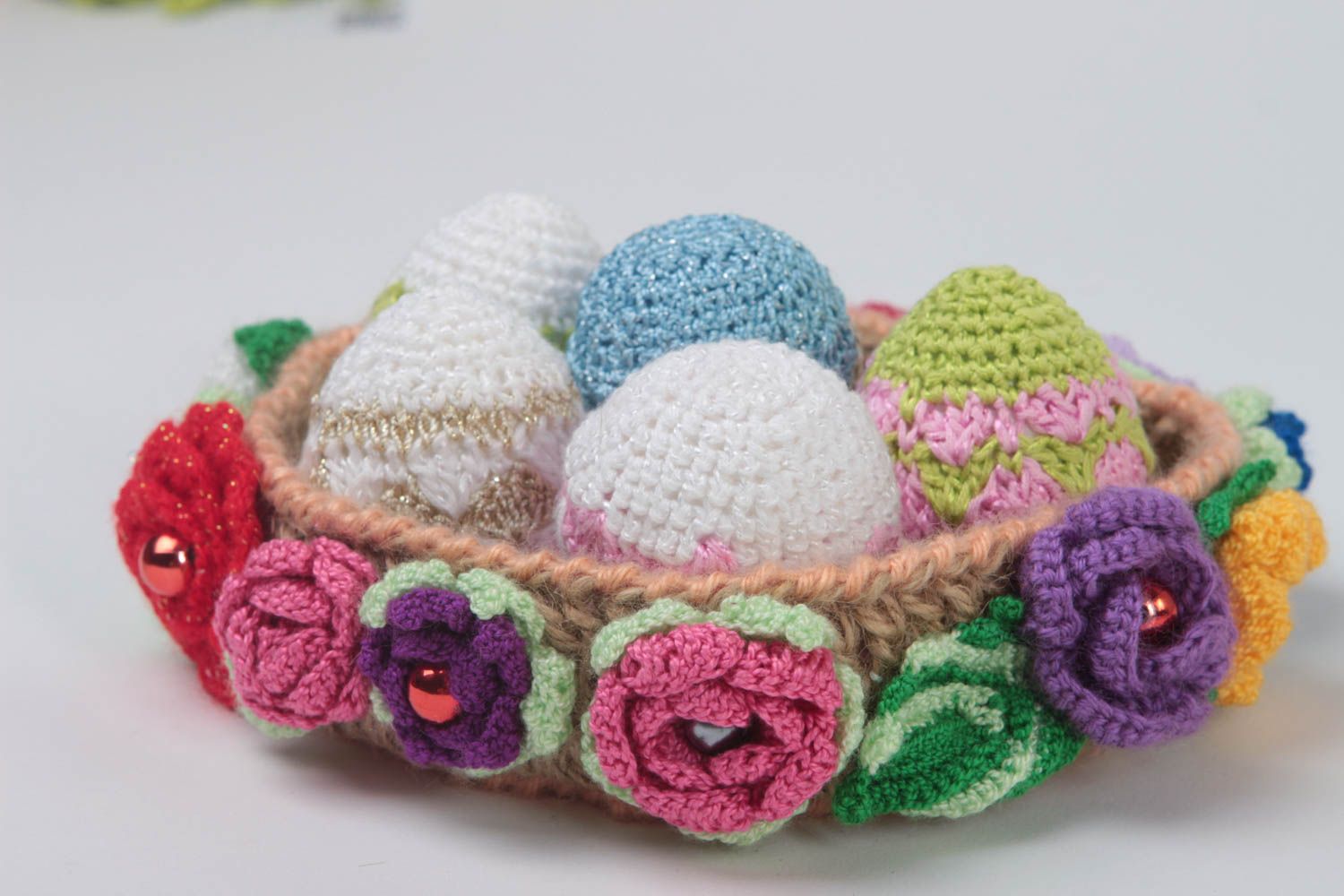 Handmade cute Easter eggs decoration for Easter home decor ideas egg in basket photo 3