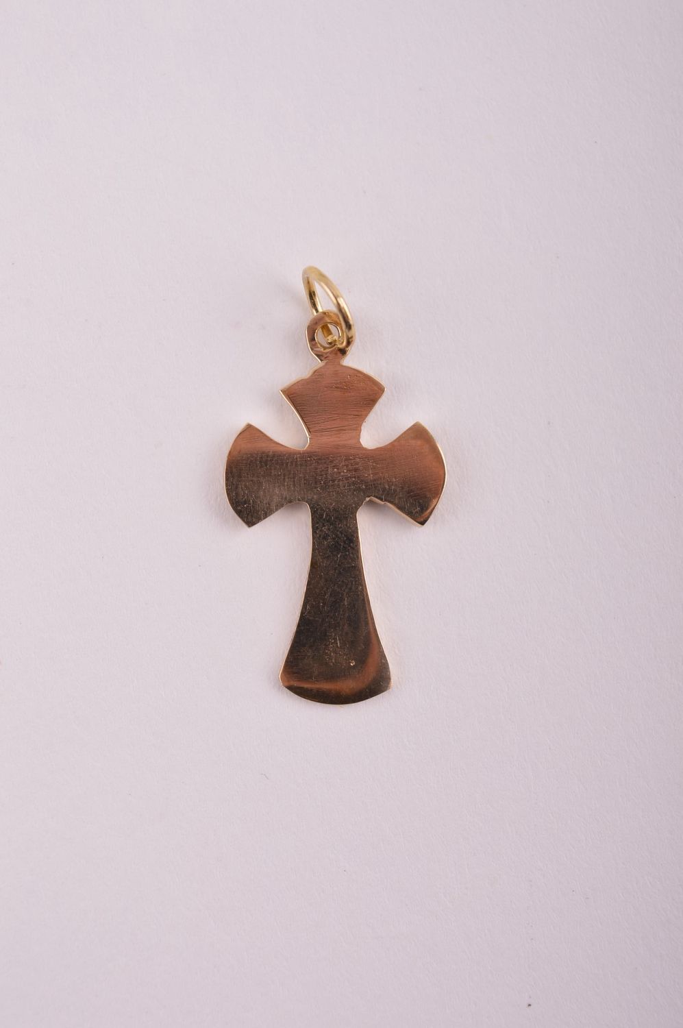 Крестик с камнями handmade подвеска на шею украшение из латуни красивый крестик фото 2