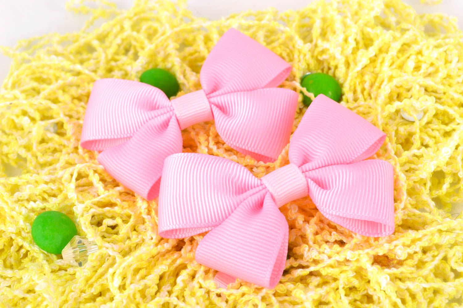 Unusual handmade textile bows hair bow brooch jewelry jewelry making supplies photo 1